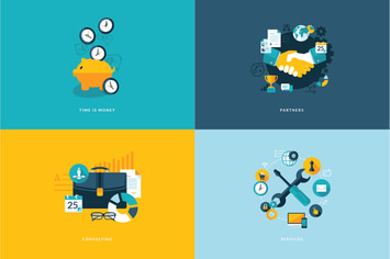 Set of Flat Design Concept Icons