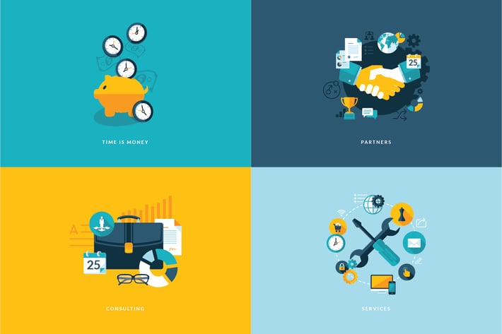 Set of Flat Design Concept Icons