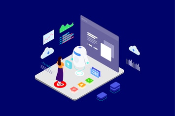 Woman Chatting on Chatbot Application Isometric T2