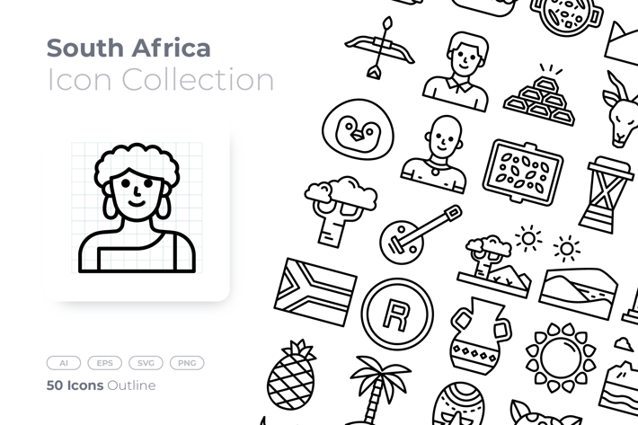 South Africa Outline Icon