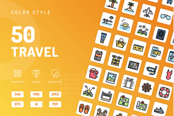 Travel Color Icons