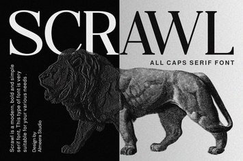 Scrawl - All caps serif font