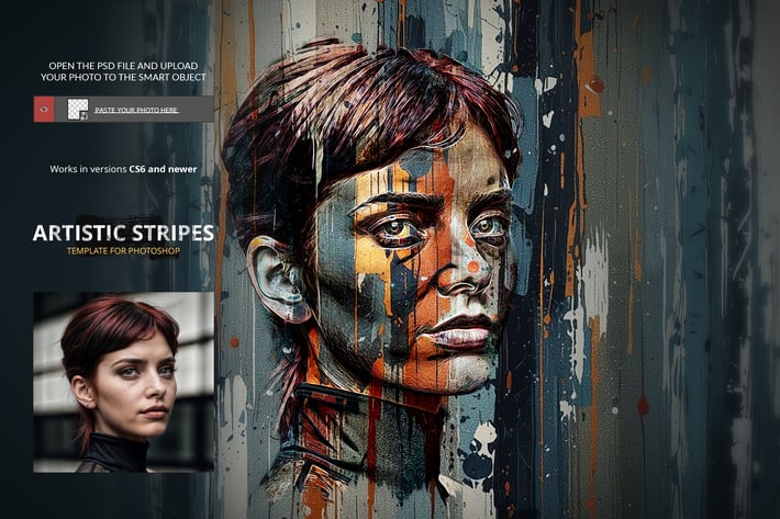 Artistic Stripes Template for Photoshop