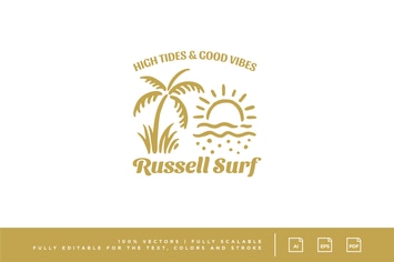 Surf Logo - Vintage hand drawing Illustration