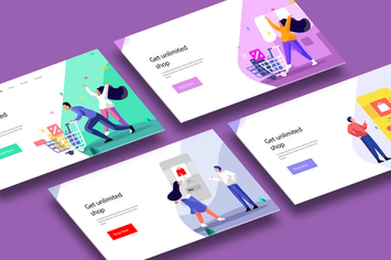 Perspective Isometric 3D Screens Mockup