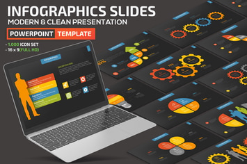 Dark Infographic Element Powerpoint Presentation
