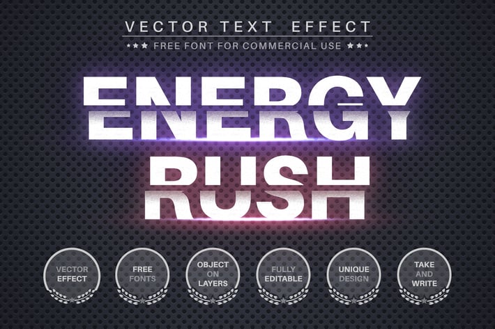 Energy ruh - editable text effect  for illustrator