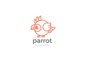 Logo Parrot Bird abstract funny Linear style