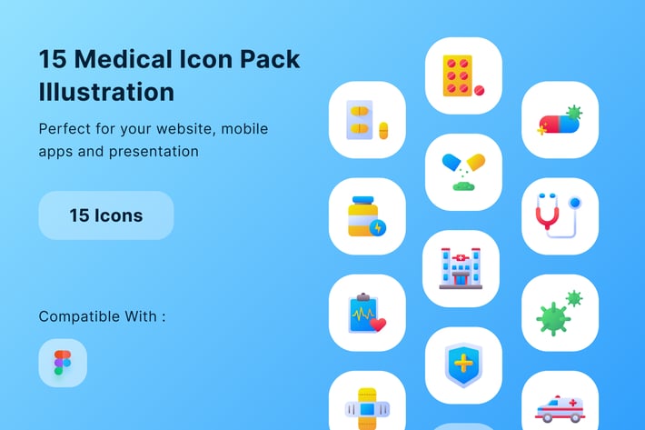 15 Medical Icon Pack Illustration