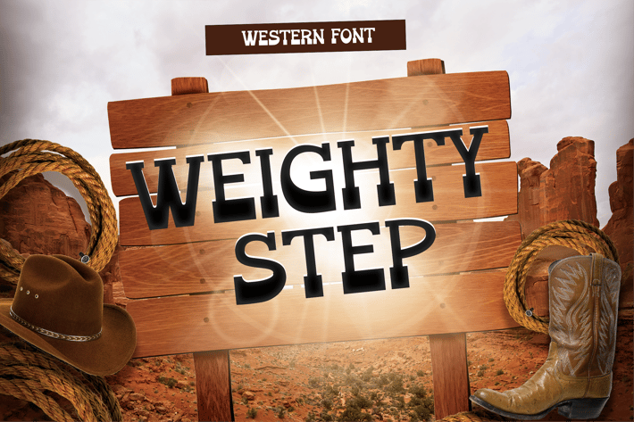 Weighty Step: A Playful Western Font for Kids