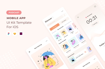 Podcast UI Kit for Mobile App
