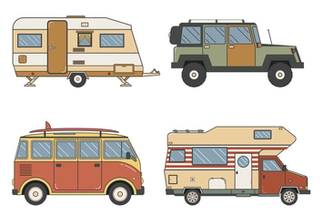 RV Campers and Caravans Set