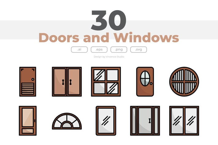 30 Doors and Windows Icons