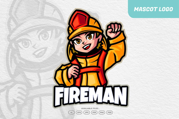 Firefighter Kid Logo