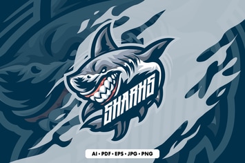 White Sharks Mascot Logo template