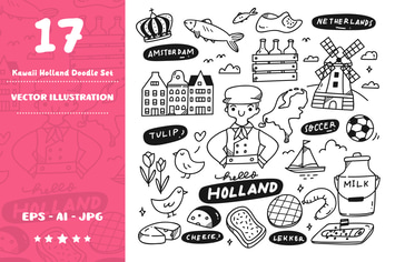 Kawaii Holland Doodle Set