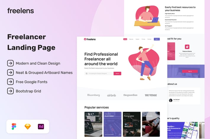 Freelancer Hire Landing Page