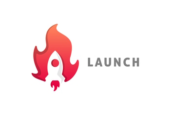 Modern Negative Space Rocket Logo