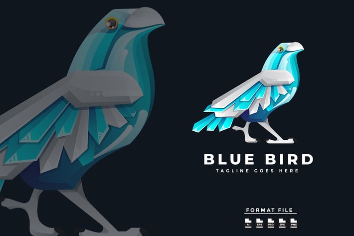 Blue Bird Gradient Logo
