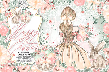 Happy Easter Girl design