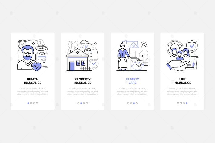 Insurance - Line Design Style Web Banners
