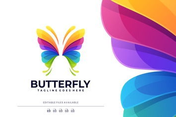 Butterfly Gradient Colorful Logo