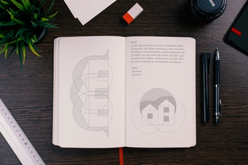Dotted sketchbook mockup