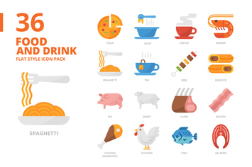 Food Flat Style Icon Set
