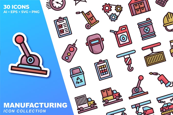 Manufacturing Color Icon Collection