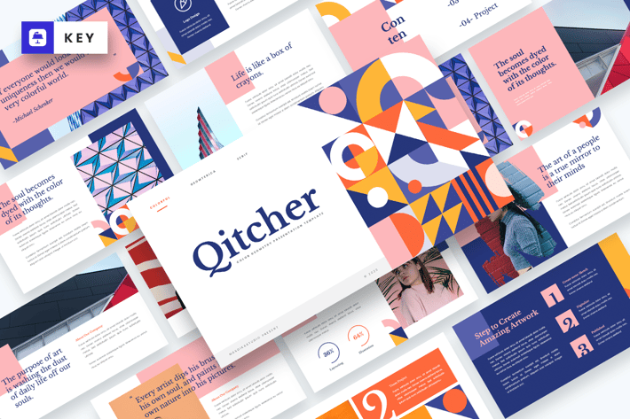 Qitcher - Color Geometry Keynote Template
