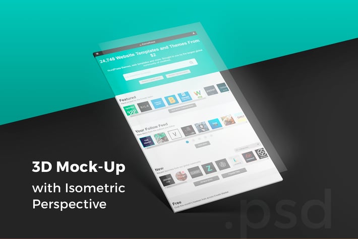3D Isometric Perspective Mock-Up