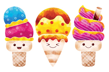 Cute Ice Cream Character