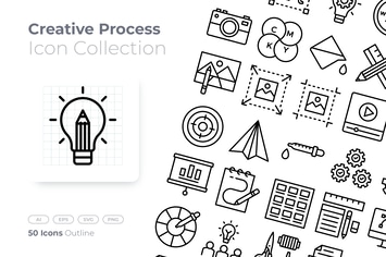 Creative Process Outline Icon