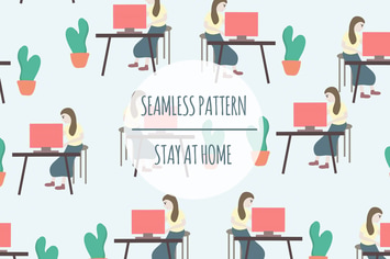 Stay At Home – Seamless Pattern