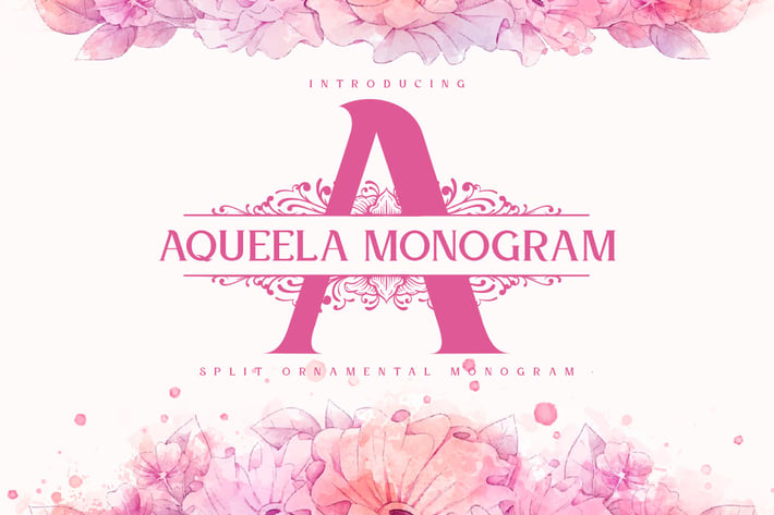 Aqueela Split Monogram Font