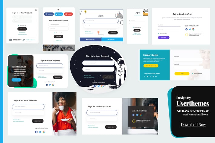 Login & Registration Popup Forms Design Template