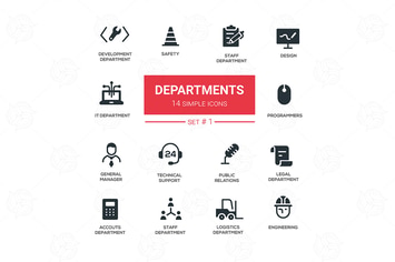 Office departments - flat design icons
