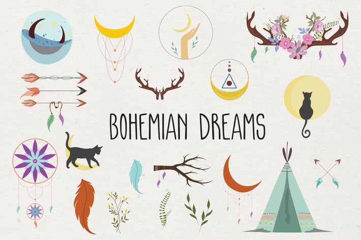 Bohemian Dreams Hand Drawn
