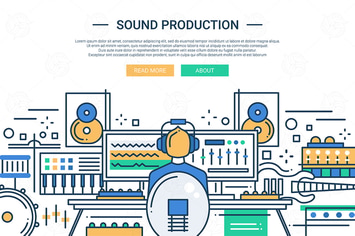 Sound Production - website header banner template