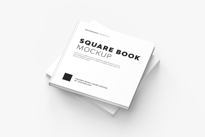Square Book Mockup