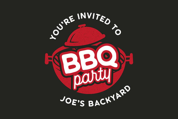 BBQ Party Logo Design TShirt. Retro Vector SVG
