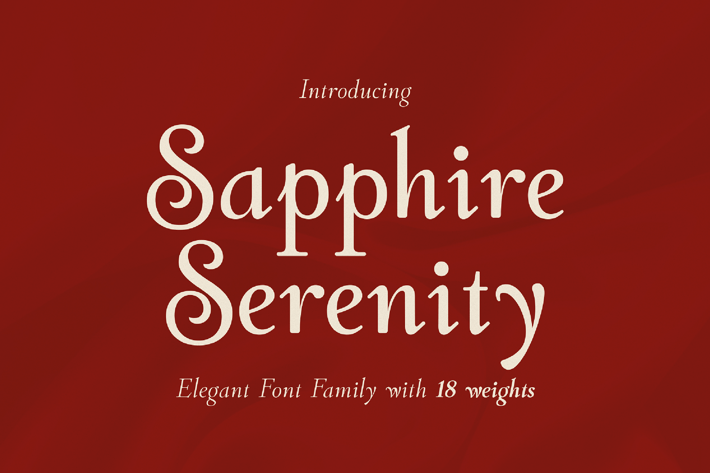 Sapphire Serenity - Elegant Serif (18 Weights)
