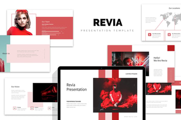 Revia : Red Gradient Color Tone Keynote