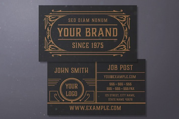 Vintage Business Card Layout with Ornaments 