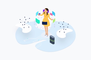 Blockchain Platform AR Lab Isometric Illustration