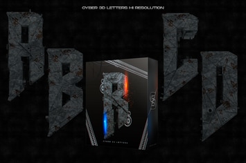 Cyber 3D Letters Hi Res - Rust & Metal