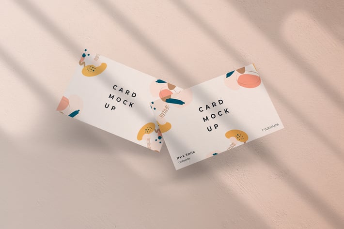 Business Card Mockup with Shadow Overlay Template