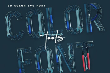 Worker's Tools - 3D Color SVG Font