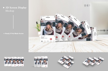 3D Screen Display Mockup