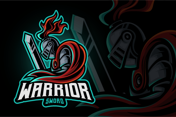 Warrior Sword Mascot Logo